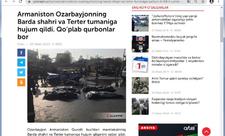 Özbəkistan portalları Bərdədə baş verənləri pisləyib