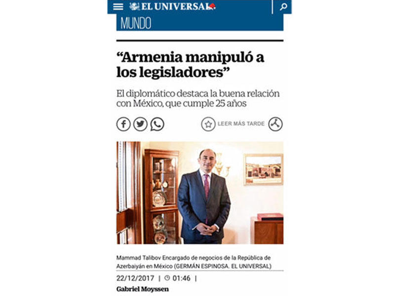 Meksika millət vəkillərini Ermənistan manipulyasiya edir