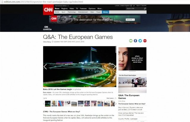 CNN Avropa Oyunlarından yazdı