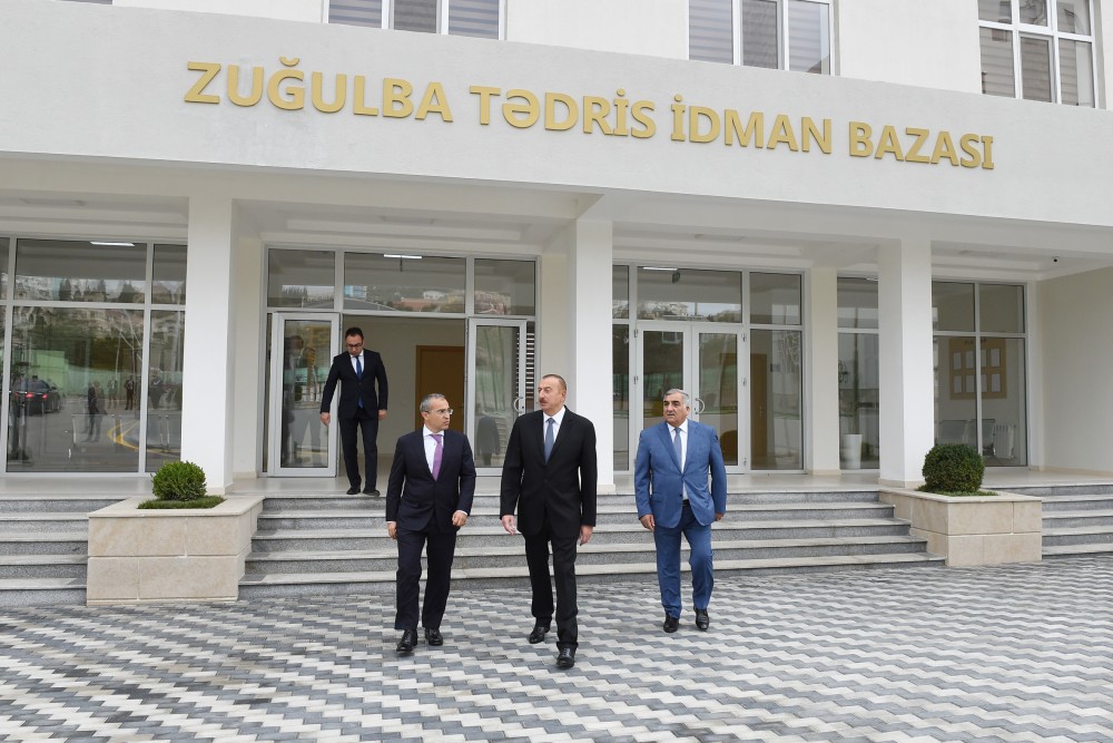 Prezident Zuğulbada idman bazasının açılışında
