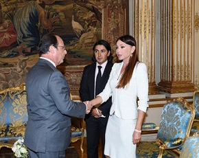 Mehriban Əliyeva Fransa prezident Fransua Olland ilə görüşüb