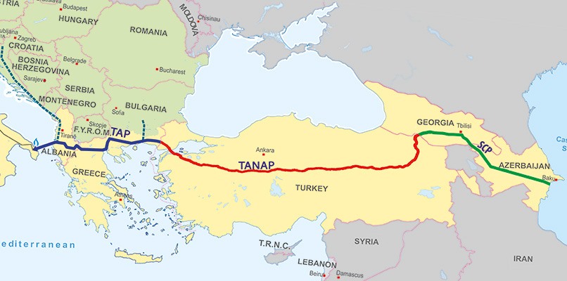 Bu il  TANAP-la Türkiyəyə 1,6 milyard kubmetr qaz göndərilib