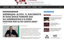 İtaliya mətbuatı Prezident İlham Əliyevin “Qarabağ” yatağının dayaq blokunun dənizə yola salınması mərasimindəki fikirlərinə geniş yer ayırıb