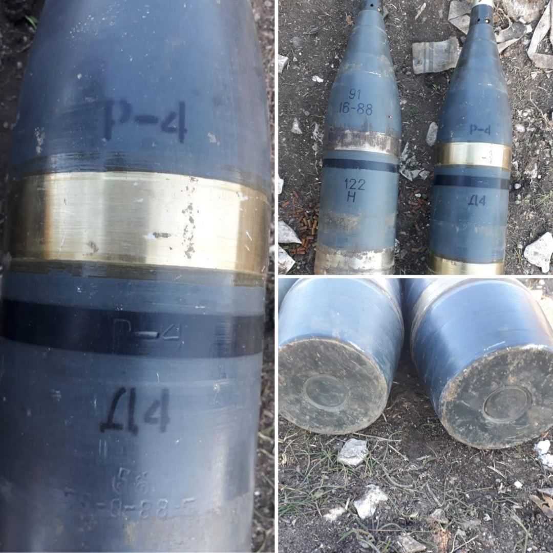 Suqovuşanda keçmiş erməni postundan ağ fosfor bombaları aşkar olunub - FOTO