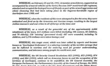 ABŞ-ın Skoki şəhərinin meri Xocalı qətliamının 29-cu ildönümü ilə bağlı bəyannamə imzalayıb