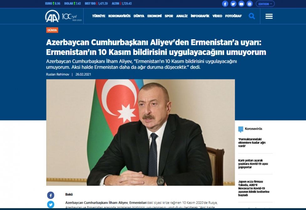 Azərbaycan Prezidenti İlham Əliyevin mətbuat konfransı xarici ölkələrin mediasında geniş işıqlandırılıb - FOTO