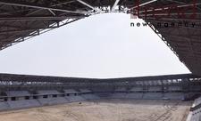 Sumqayıtda inşa edilən yeni stadionda işlər davam edir - FOTO