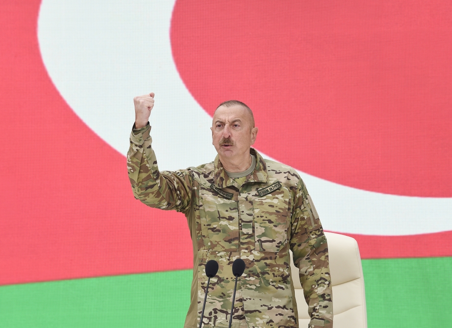 Azərbaycan Prezidenti: “Ermənistan bizim qarşımızda diz çökmüş ölkədir, başını, boynunu bükmüş ölkədir”
