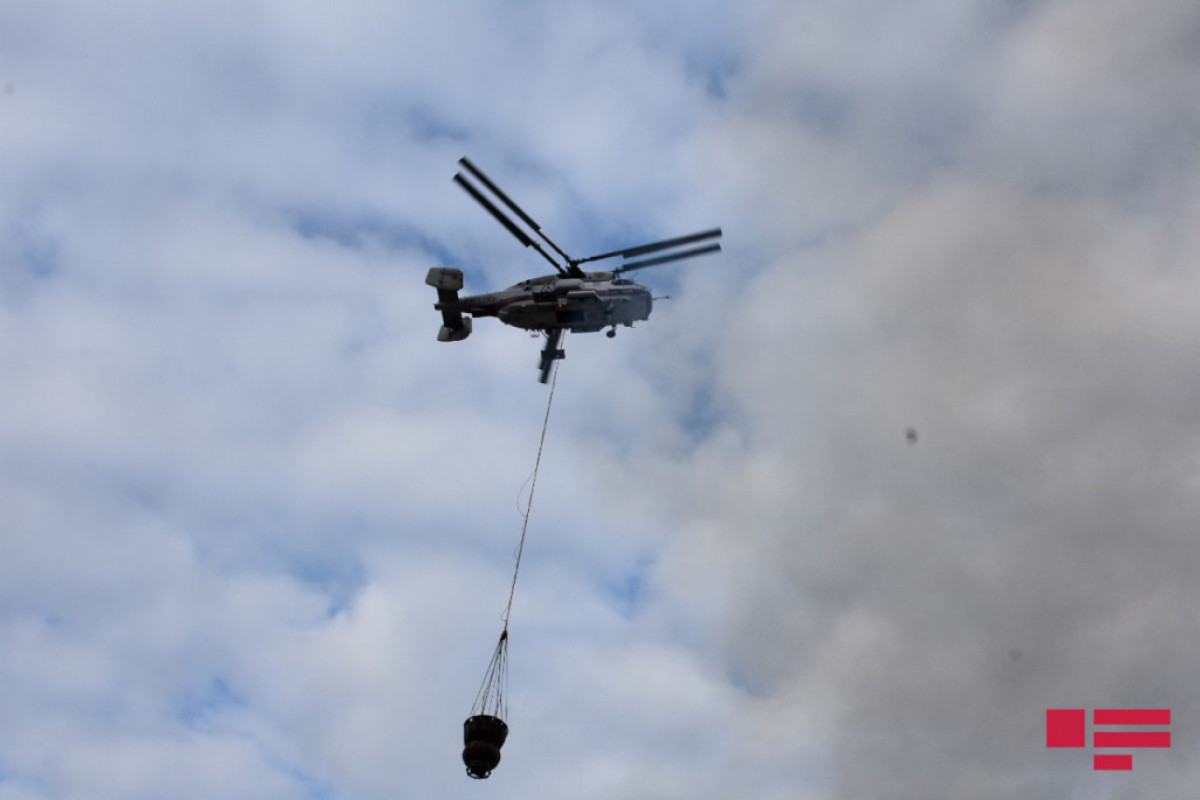 Nabran yaxınlığında yanğının söndürülməsinə FHN-in helikopteri cəlb olunub