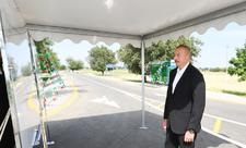 Prezident İlham Əliyev Goranboyda Əlirzalı-Xan Qərvənd-Səfikürd-Tapqaraqoyunlu avtomobil yolunun açılışında iştirak edib - FOTO