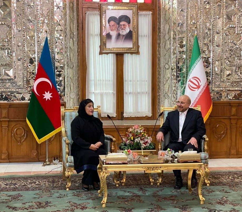 Sahibə Qafarova İran Parlamentinin sədri ilə görüşüb