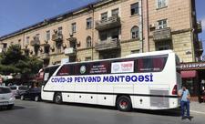 Metronun "Elmlər Akademiyası" stansiyasının qarşısında səyyar vaksinasiya məntəqəsi qurulub