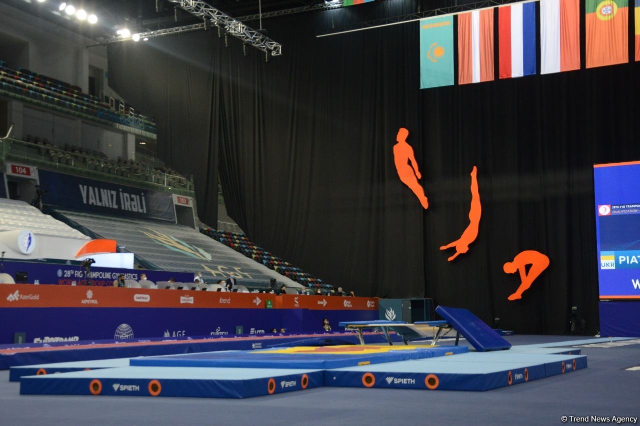 Rusiyalı gimnast Bakıda Dünya Yaş Qrupu yarışlarında qoşa mini batutla tullanma proqramında birinci yeri tutub