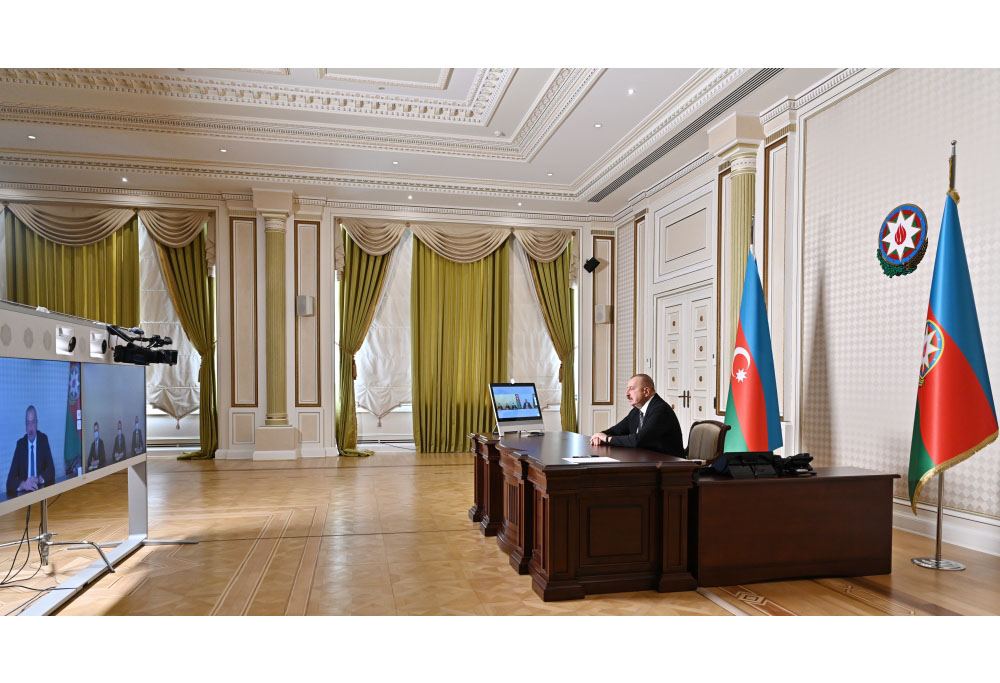 Prezident İlham Əliyev yeni təyin olunan icra başçılarını videoformatda qəbul edib - FOTO