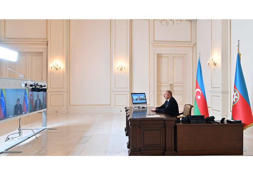 Prezident İlham Əliyev Venesuela Prezidenti ilə videokonfrans formatında görüşüb