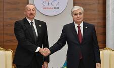 Astanada Prezident İlham Əliyevin Kasım-Jomart Tokayev ilə görüşü olub - FOTO