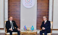 Astanada Prezident İlham Əliyevin Kasım-Jomart Tokayev ilə görüşü olub - FOTO