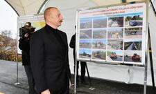 Prezident İlham Əliyev Oğuz-Şəki avtomobil yolunun yenidənqurmadan sonra açılışında iştirak edib - FOTO
