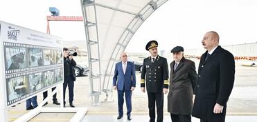 Prezident İlham Əliyev “Akademik Xoşbəxt Yusifzadə” tankerinin istismara verilməsi mərasimində iştirak edib - FOTO