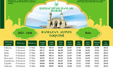 Ramazan ayının təqvimi açıqlanıb