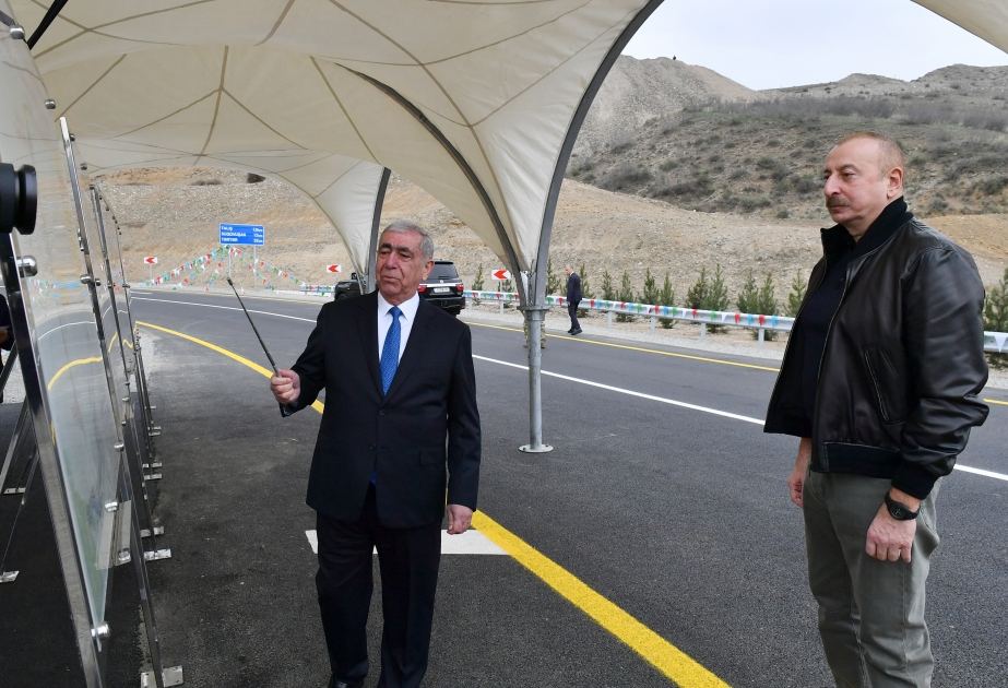 Prezident İlham Əliyev Talış-Tapqaraqoyunlu-Qaşaltı sanatoriyası yolunun açılışında iştirak edib