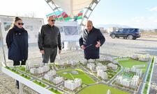 Prezident İlham Əliyev və Birinci xanım Mehriban Əliyeva Ağdam şəhərində salınacaq dördüncü yaşayış kompleksinin təməlinin qoyulması mərasimində iştirak ediblər - FOTO