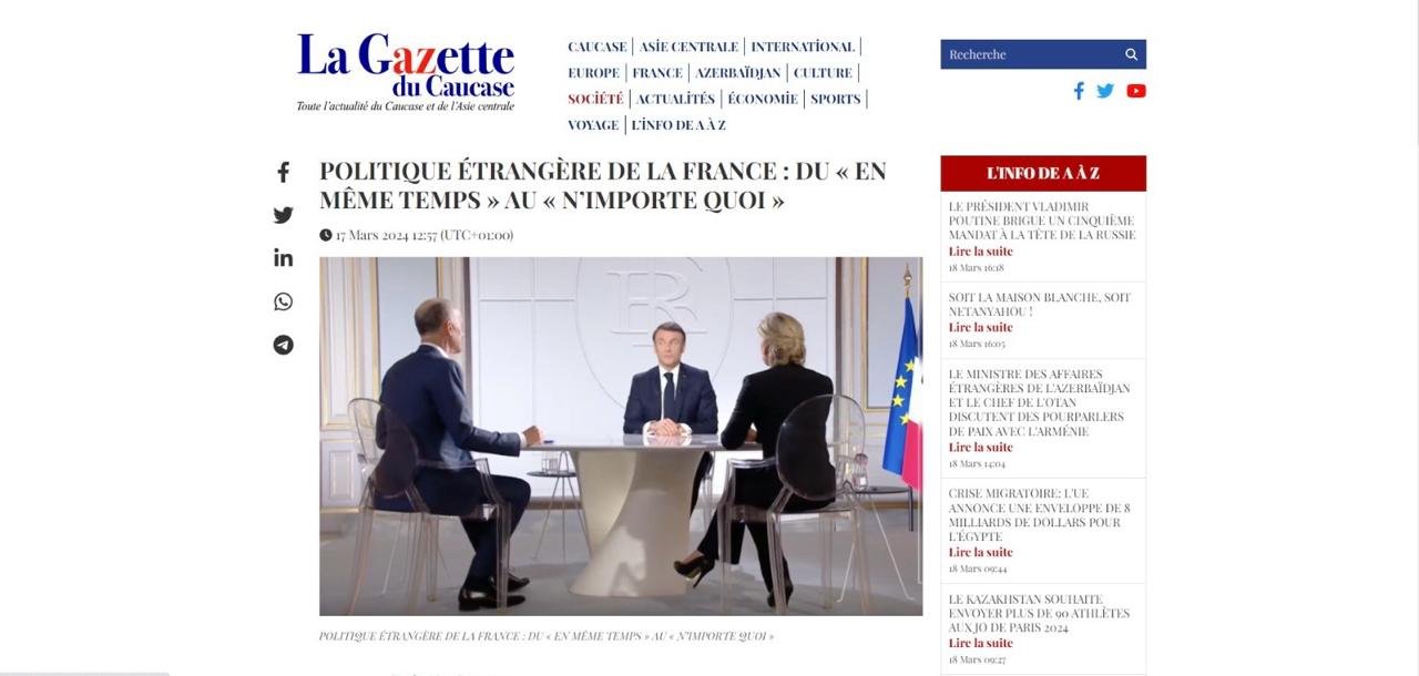 Fransa yenidən tarixin onsuz necə yazıldığını görür - "La Gazette du Caucase"