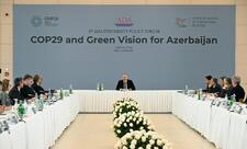 Prezident İlham Əliyev ADA Universitetində “COP29 və Azərbaycan üçün Yaşıl Baxış” mövzusunda keçirilən beynəlxalq forumda iştirak edir - CANLI