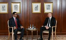 Состоялась встреча Президента Ильхама Алиева с министром промышленности и передовых технологий ОАЭ в Берлине - ФОТО
