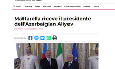 İtaliya mediası Prezident İlham Əliyevin bu ölkəyə səfərini geniş işıqlandırıb