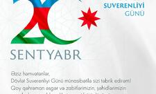 Birinci vitse-prezident Mehriban Əliyeva rəsmi "İnstagram" hesabında Dövlət Suverenliyi Günü ilə bağlı paylaşım edib