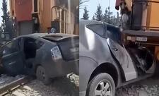 Bakıda "Prius" qatarla toqquşdu: ölən var - Foto