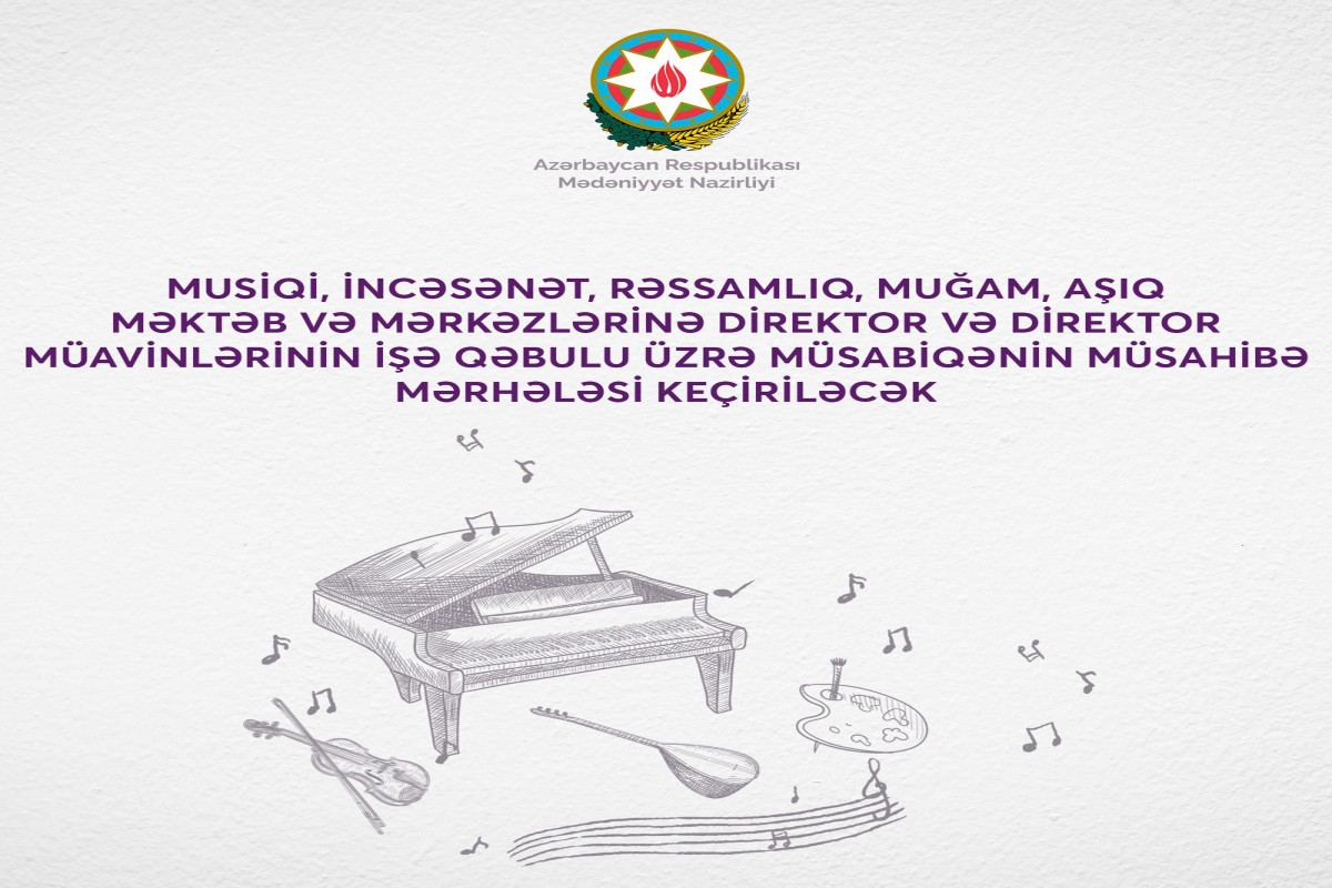 Musiqi məktəblərinə direktor və müavinlərinin işə qəbulun müsahibə mərhələsi keçiriləcək