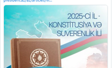 Prezident 2025-ci ilin “Konstitusiya və Suverenlik İli” elan edilməsi ilə bağlı paylaşım edib