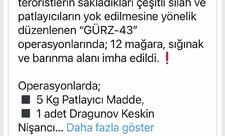 'Gürz-43' əməliyyatlarında PKK/KCK-ya böyük zərbə