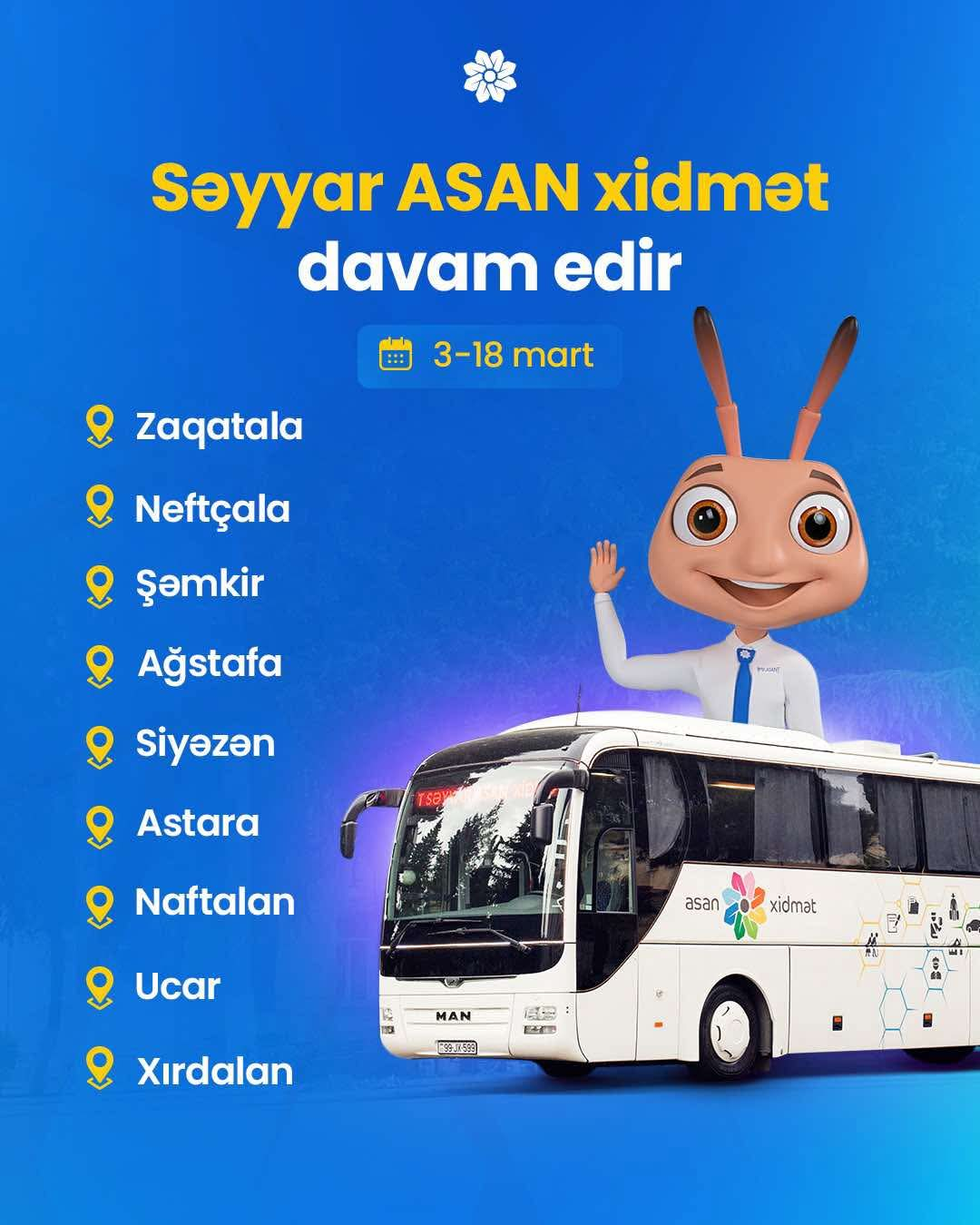 Səyyar ASAN xidmət davam edir