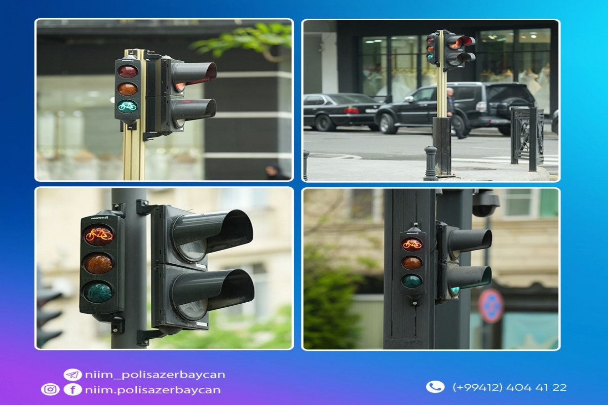 Bakıda svetoforlara velospied bölmələri quraşdırılıb