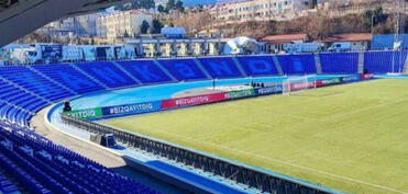 Xankəndi stadionunda təmir-bərpa işləri intensivləşib