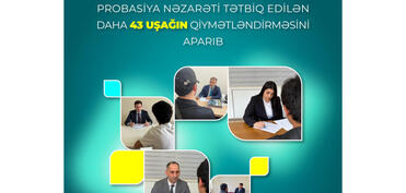 Sosial Xidmətlər Agentliyi probasiya nəzarəti tətbiq edilən daha 43 uşağın qiymətləndirməsini aparıb