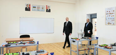 Prezident İlham Əliyev Ağdamda Kəngərli kənd tam orta məktəbinin binasının açılışında iştirak edib