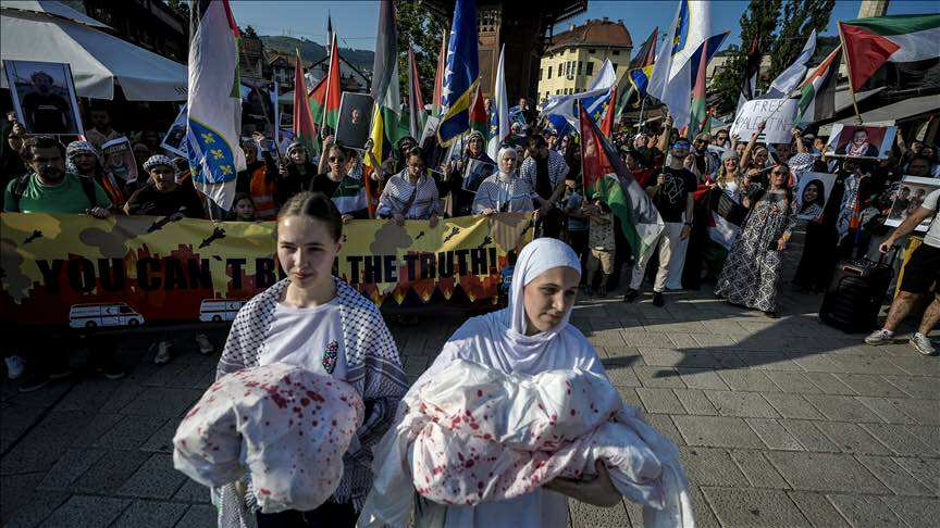 İsrailin Qəzzadakı hücumlarına Bosniya və Herseqovinada etiraz edilib