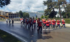 Xankəndidə Silahlı Qüvvələr Günü münasibətilə hərbçilərin yürüşü keçirilib - FOTO