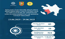 Azad edilmiş ərazilərdə daha 103 mina, 524 PHS aşkarlanıb