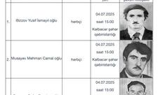 I Qarabağ müharibəsinin daha üç itkin-şəhidi dəfn olunacaq