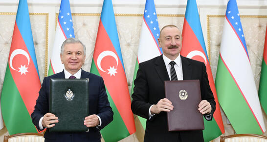 Azərbaycan və Özbəkistan arasında imzalanmış sənədlərin mübadiləsi mərasimi olub