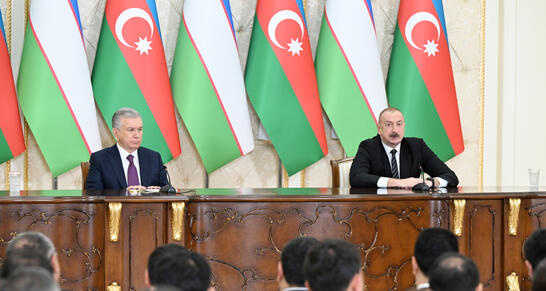 Azərbaycan və Özbəkistan Prezidentləri mətbuata bəyanatlarla çıxış edib - YENİLƏNİB