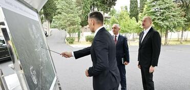 İlham Əliyev Xankəndi-Şuşa kanat yolunun inşası üçün seçilmiş əraziyə baxıb