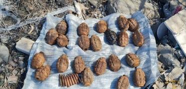 Abşeronda 17 F-1 qumbarası, 16 partlayıcı və xeyli silah-sursat aşkarlanıb