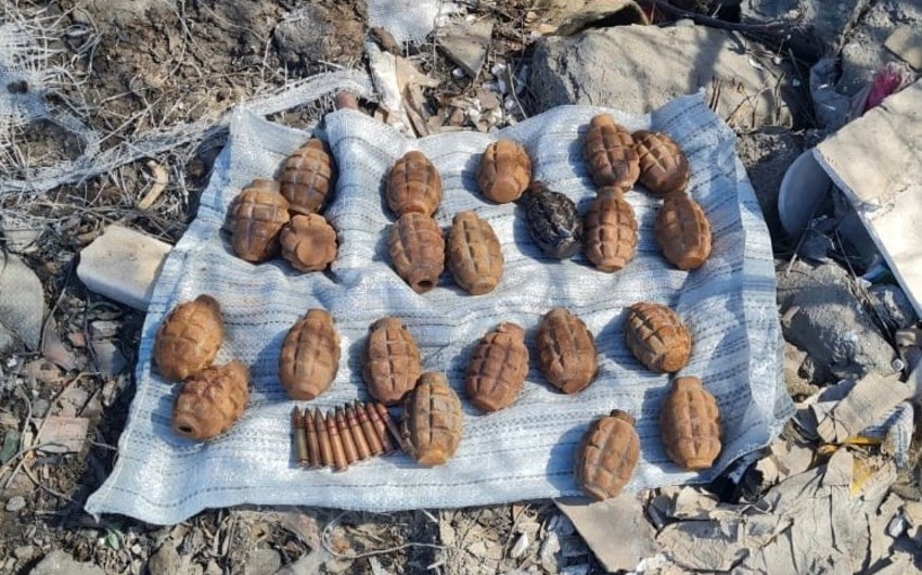 Abşeronda 17 F-1 qumbarası, 16 partlayıcı və xeyli silah-sursat aşkarlanıb