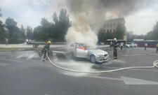 Yasamalda BMW yanıb